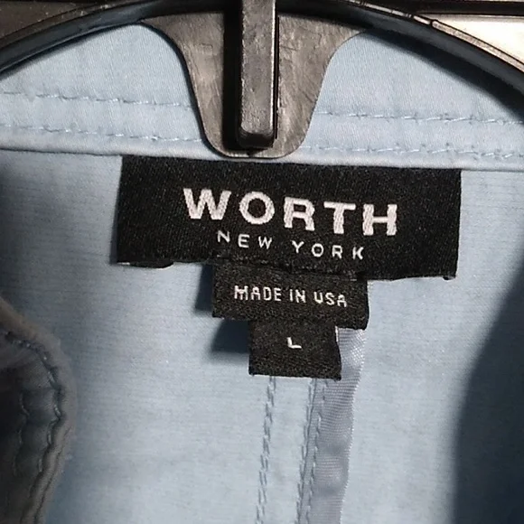 SALE! Worth New York Tiffany Blue Long Belted Jacket Sz.L Gently Worn - Picture 2 of 14